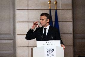 President Macron And President Of Moldova Sandu Press Conference - Paris