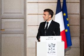 President Macron And President Of Moldova Sandu Press Conference - Paris