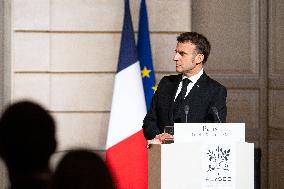 President Macron And President Of Moldova Sandu Press Conference - Paris