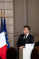 President Macron And President Of Moldova Sandu Press Conference - Paris