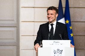 President Macron And President Of Moldova Sandu Press Conference - Paris