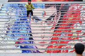 Movie Ne Zha Theme Graffiti Painting in Nanning