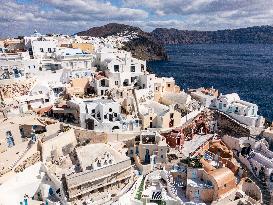 Aerial View Of Santorini Island