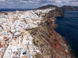 Aerial View Of Santorini Island