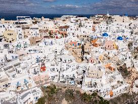 Aerial View Of Santorini Island