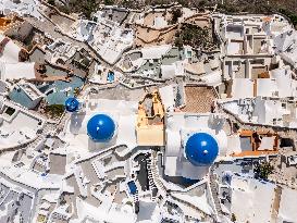 Aerial View Of Santorini Island