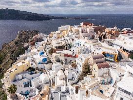 Aerial View Of Santorini Island