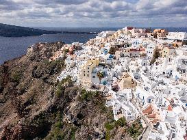 Aerial View Of Santorini Island