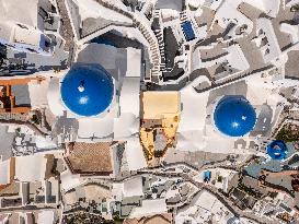 Aerial View Of Santorini Island