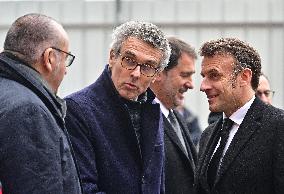 President Macron Lays The Foundation Stone For The New DGSI Site - Saint-Ouen