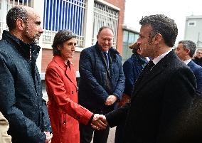 President Macron Lays The Foundation Stone For The New DGSI Site - Saint-Ouen