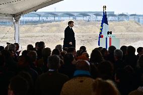 President Macron Lays The Foundation Stone For The New DGSI Site - Saint-Ouen