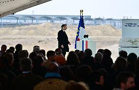 President Macron Lays The Foundation Stone For The New DGSI Site - Saint-Ouen