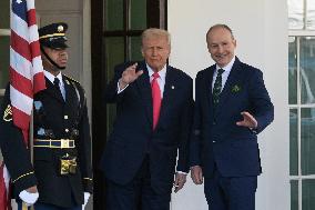 DC: President Trump and PM Martin hold a White House arrivals