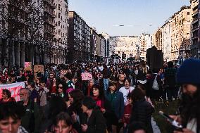 The Transfeminist Demonstration Of Non Una Di Meno During The International Women’s Day On 8 March In Milan