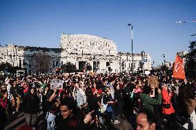 The Transfeminist Demonstration Of Non Una Di Meno During The International Women’s Day On 8 March In Milan