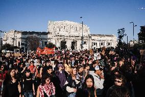 The Transfeminist Demonstration Of Non Una Di Meno During The International Women’s Day On 8 March In Milan