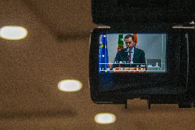 The Prime Minister Of Portugal, Luis Montenegro, Talk At The PSD Ordinary National Congress After His Government Falls.