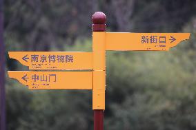 Ming Palace Museum Ruins Park New Street Signs in Nanjing