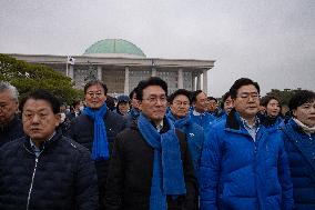 Democratic Party Lawmakers March, Demanding The Removal Of Yoon Suk-yeol For Rebellion