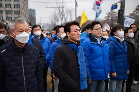 Democratic Party Lawmakers March, Demanding The Removal Of Yoon Suk-yeol For Rebellion