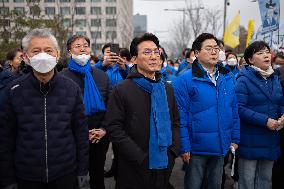 Democratic Party Lawmakers March, Demanding The Removal Of Yoon Suk-yeol For Rebellion