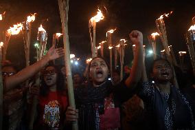 Anti-rape Torchlight Procession In Dhaka