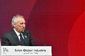 Francois Bayrou Visits Global Industrie Trade Fair - Lyon