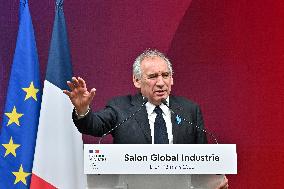 Francois Bayrou Visits Global Industrie Trade Fair - Lyon