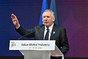 Francois Bayrou Visits Global Industrie Trade Fair - Lyon