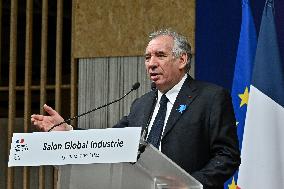 Francois Bayrou Visits Global Industrie Trade Fair - Lyon
