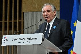 Francois Bayrou Visits Global Industrie Trade Fair - Lyon