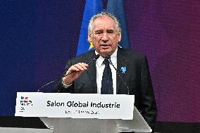 Francois Bayrou Visits Global Industrie Trade Fair - Lyon
