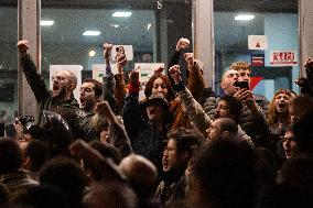 Protest Of Independent Unions And Students Of Theatre And Film University. Tbilisi 12, March