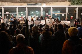 Protest Of Independent Unions And Students Of Theatre And Film University. Tbilisi 12, March