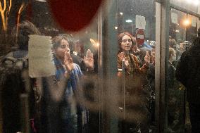 Protest Of Independent Unions And Students Of Theatre And Film University. Tbilisi 12, March