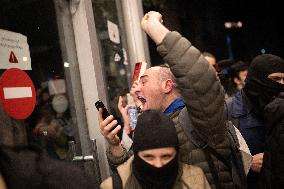 Protest Of Independent Unions And Students Of Theatre And Film University. Tbilisi 12, March