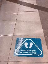 Social Distancing Floor Sign In Public Space