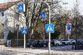 Pedestrian Signs In Munich