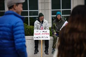 Protest For Mahmoud Khalil At DC ICE Offices