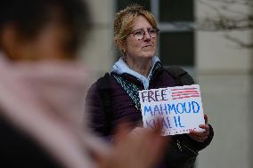 Protest For Mahmoud Khalil At DC ICE Offices