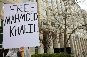 Protest For Mahmoud Khalil At DC ICE Offices