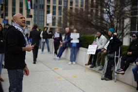 Protest For Mahmoud Khalil At DC ICE Offices