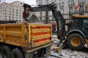 Symbolic Black Lives Matter Plaza Dismantling - Washington