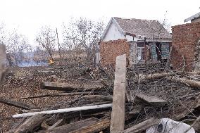 The Russian Army Bombed A Village In The Donetsk Region.