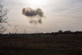 The Russian Army Bombed A Village In The Donetsk Region.