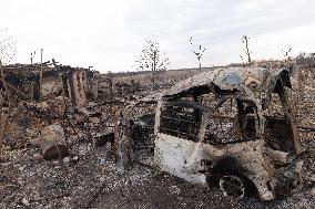 The Russian Army Bombed A Village In The Donetsk Region.