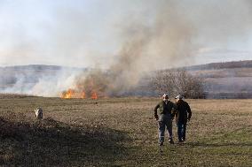 The Russian Army Bombed A Village In The Donetsk Region.