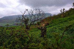 Female Peshmerga Fighters In The Mountains - Iraq