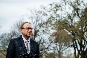 DC: NEC Director Kevin Hassett Speaks to Reporters at White House